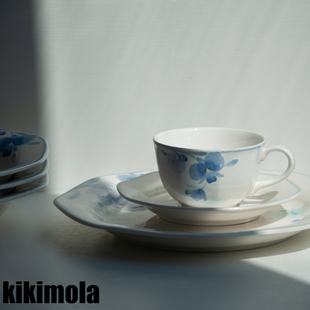 ⭐日本中古则武蝴蝶兰花卉盘子小清新复古碎花咖啡杯餐具八角骨瓷