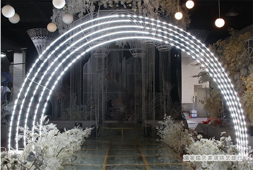 铁艺流星拱门夜景跑马灯门线条门