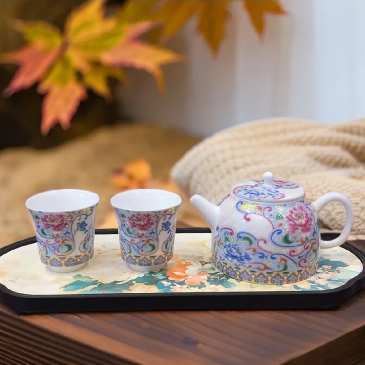 掐丝银一壶二杯杯掐丝银陶瓷珐琅主人品茗功夫茶具单杯家用茶杯图片
