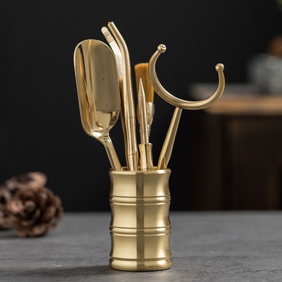 茶道六君子套装功夫茶具配件大全喝茶用品夹子刷子茶台桌泡茶工具