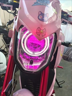 电摩小猴子M3 LED蜂窝透镜大灯总成海拉氙气灯泡天使恶魔眼 M5改装