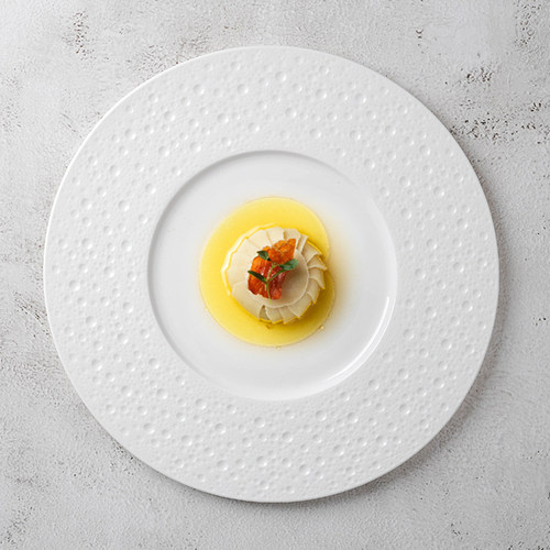 白色法式风分子料理餐厅陶瓷盘