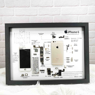 裱收藏展示框 手机拆解相框木质 iphone苹果拆机标本手工DIY零件装