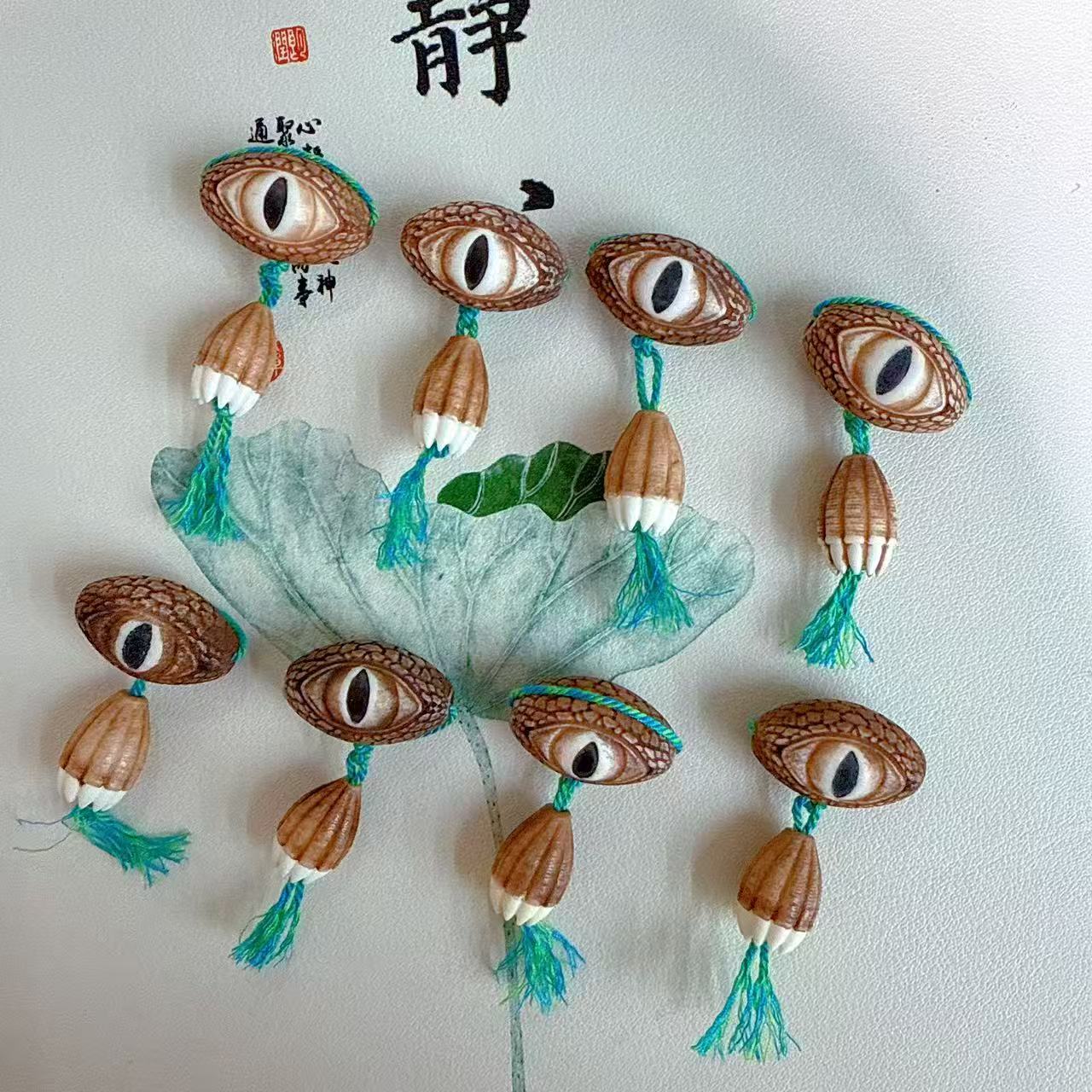 原创设计鹿角根付可爱天眼三通文玩挂件包挂钥匙扣时尚百搭