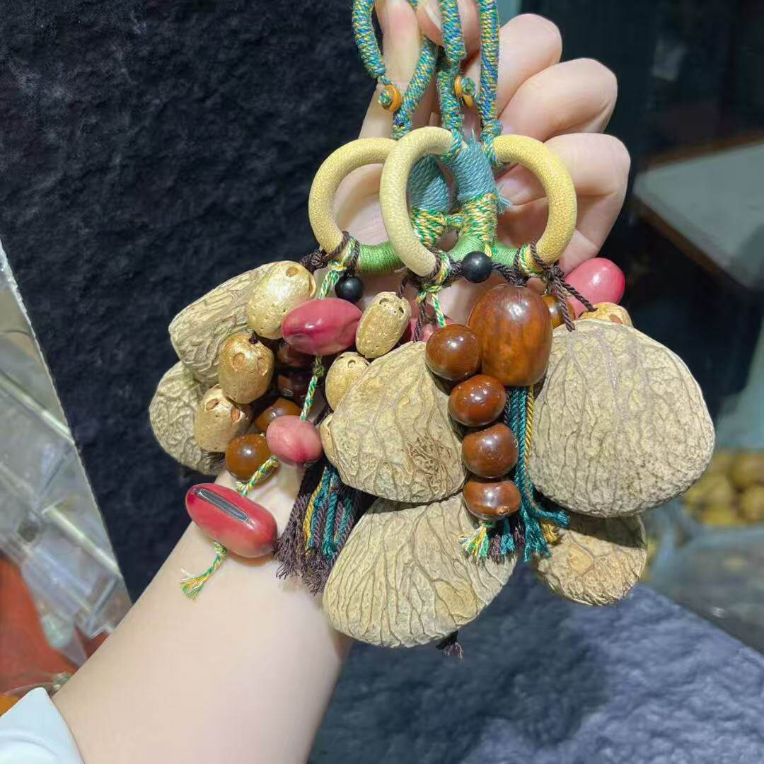 天然果壳摇铃果实挂铃菩提种子串包包挂件手摇铃礼物
