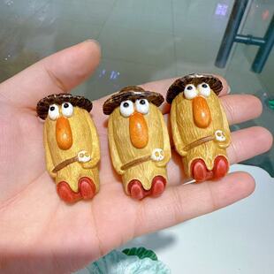 鹿角根付大鼻子怪配件手工diy文玩时尚配饰佛珠串珠手链隔珠