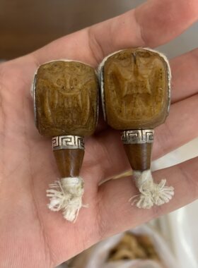 臧式牛骨藏式尸陀林主佛珠手串金刚手持配饰大号三通佛头