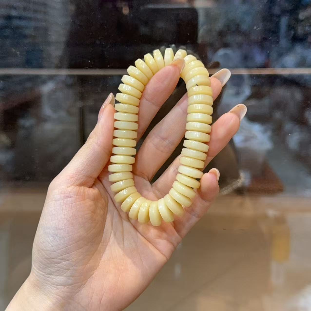 天然驼骨直切手链隔珠隔片盘珠驼骨单圈手链大尺寸驼骨文玩手串