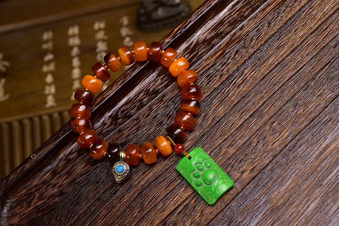 纯天然黄金甲山龟算盘珠手串佛珠盘玩文玩男女款手链保真