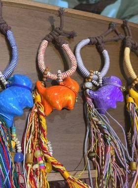 经典热卖款大漆飘漆自信猫包挂/钥匙挂