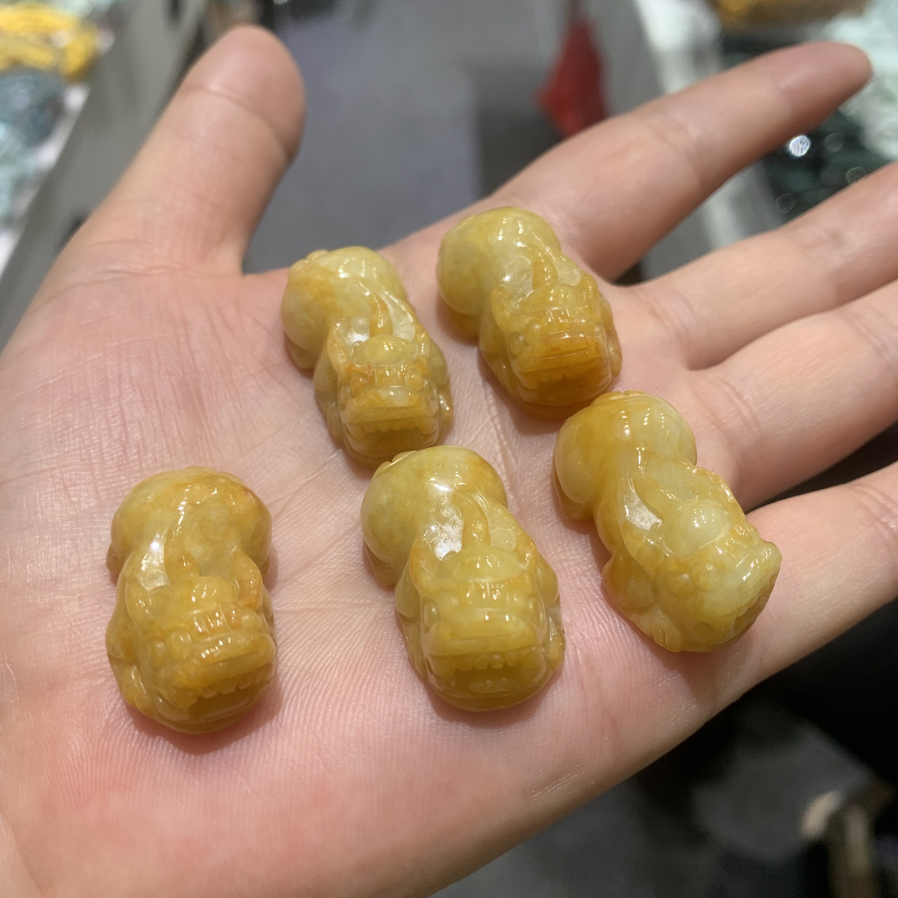 DIY配件黄翡翠貔貅送财玉石男女玉坠diy配件做手链项链挂绳可穿