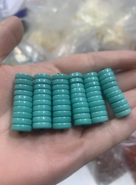 天然原矿绿松石隔片隔珠散珠手串配珠垫片文玩饰品配饰配件串珠