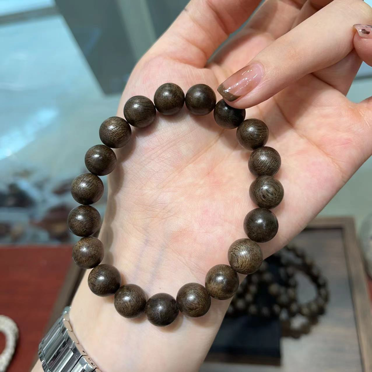 保真加里曼丹沉香手串文莱沉男女情侣款佛珠文玩念珠手链原创