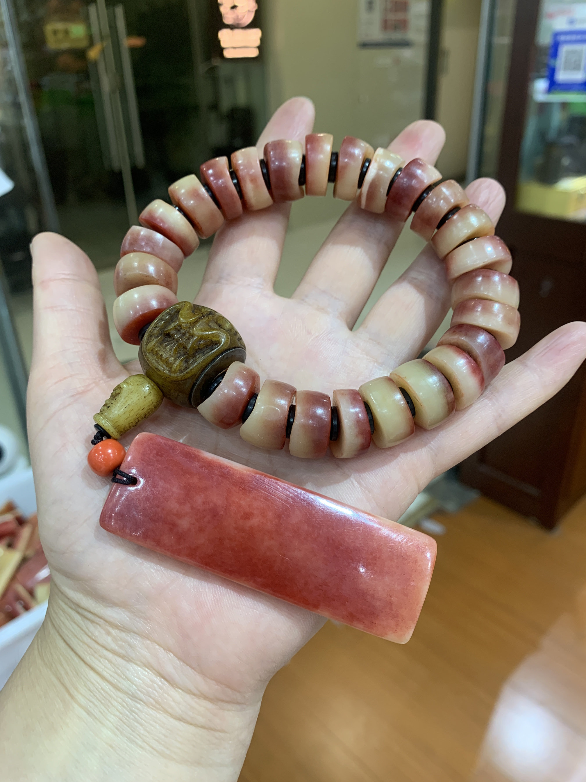 西藏老牛骨手链手持牦牛骨佛珠手串文玩男款民族风