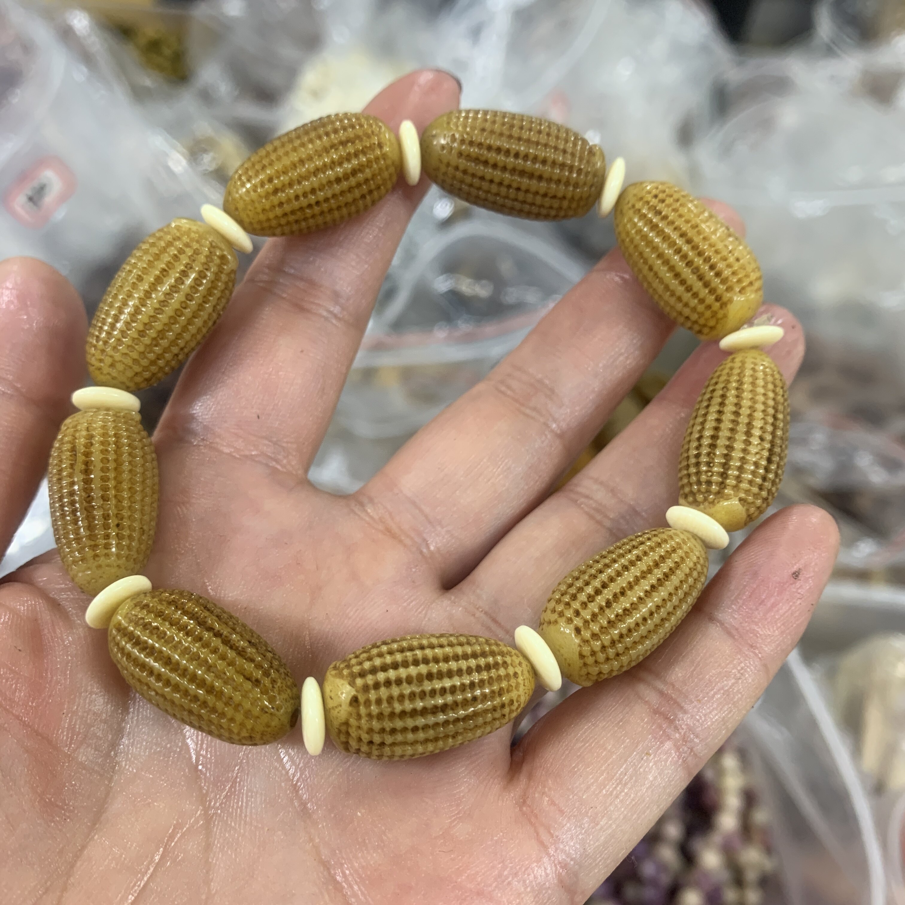 藏式驼骨玉米手串单圈手持五谷丰登多子多福寓意美好