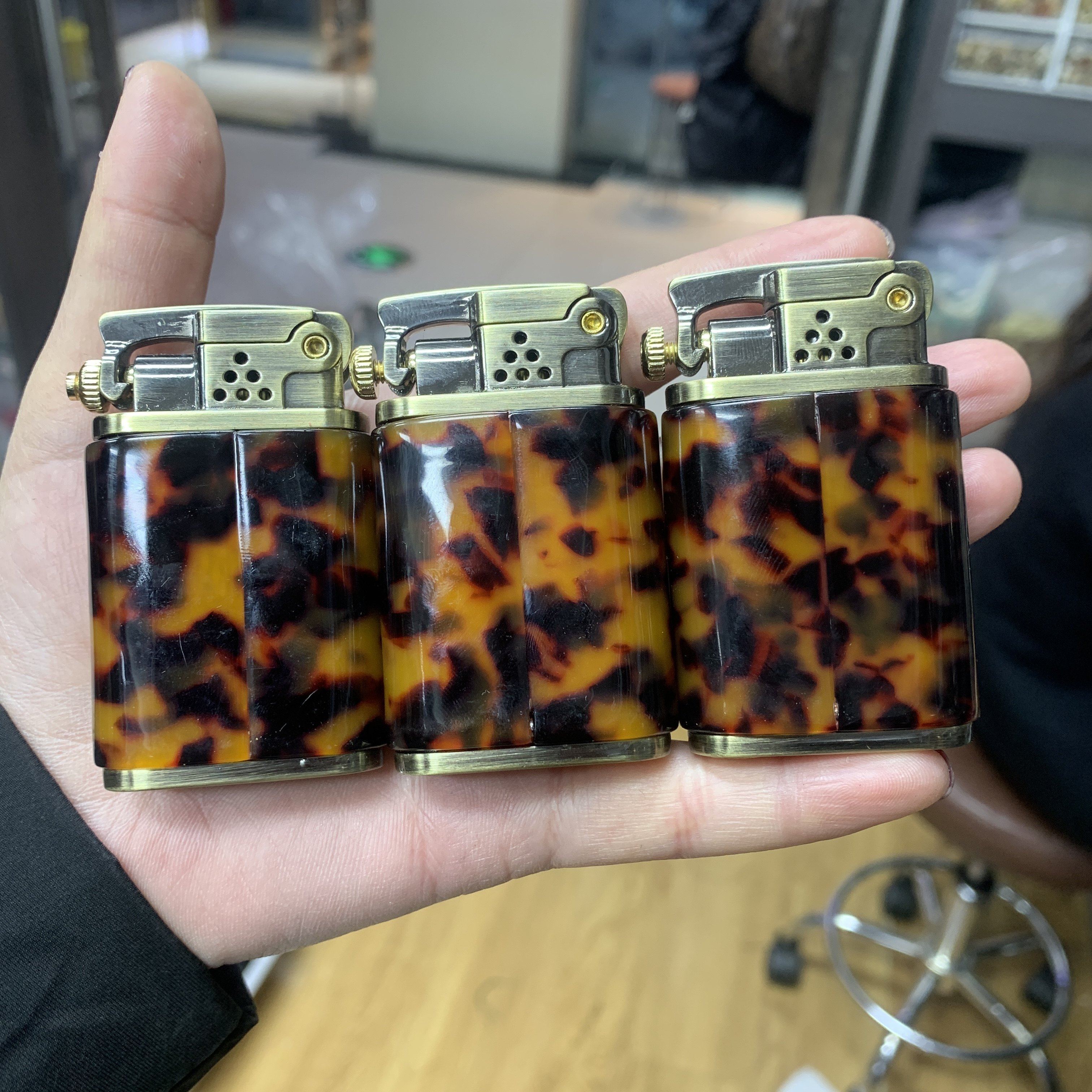 山龟壳花色打火机满血文玩手把件复古工艺摆件饰品
