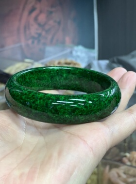 文玩杂项虬角绿色手镯佛珠手工雕刻精雕仿古手串