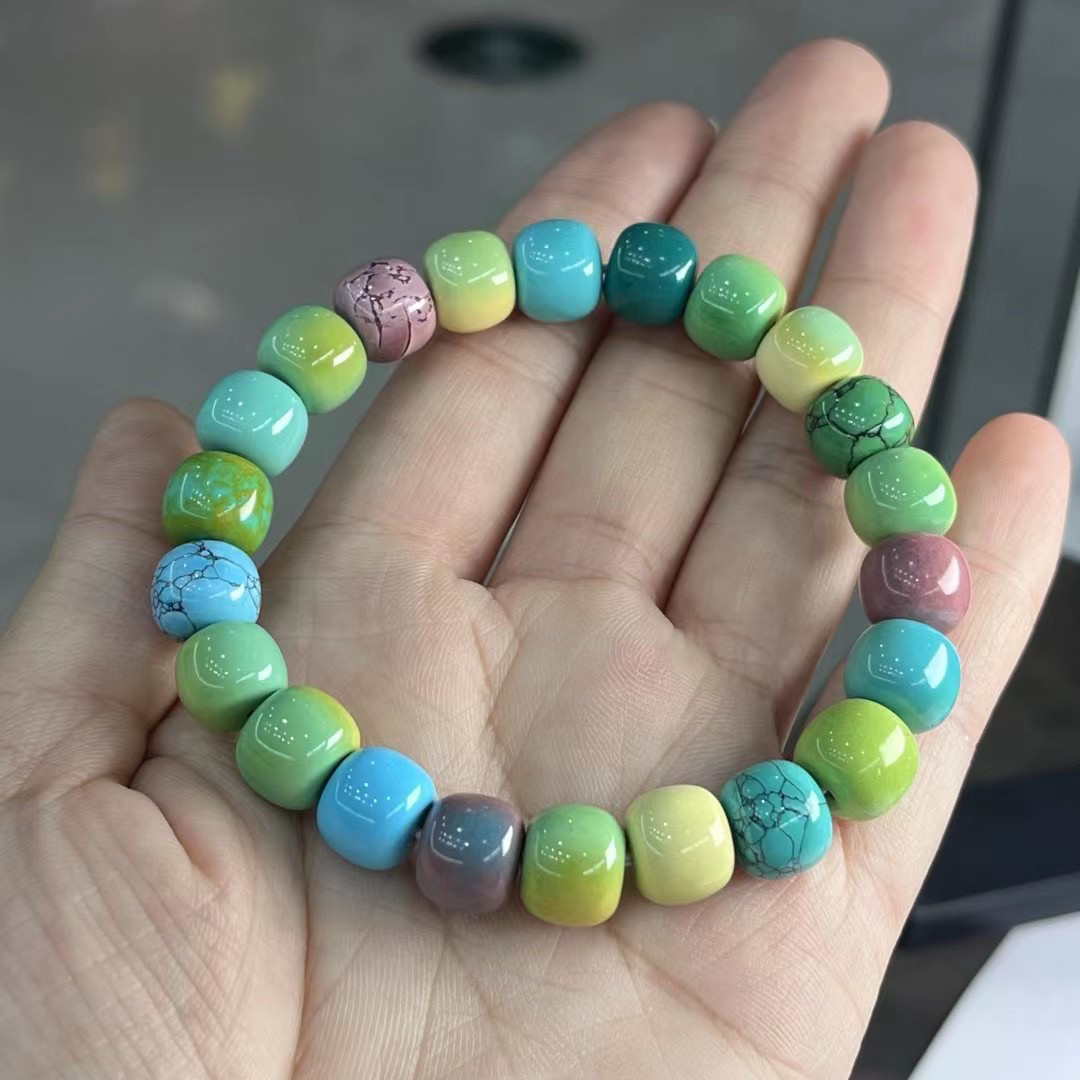清仓特价,天然绿松石多宝手串,10毫米