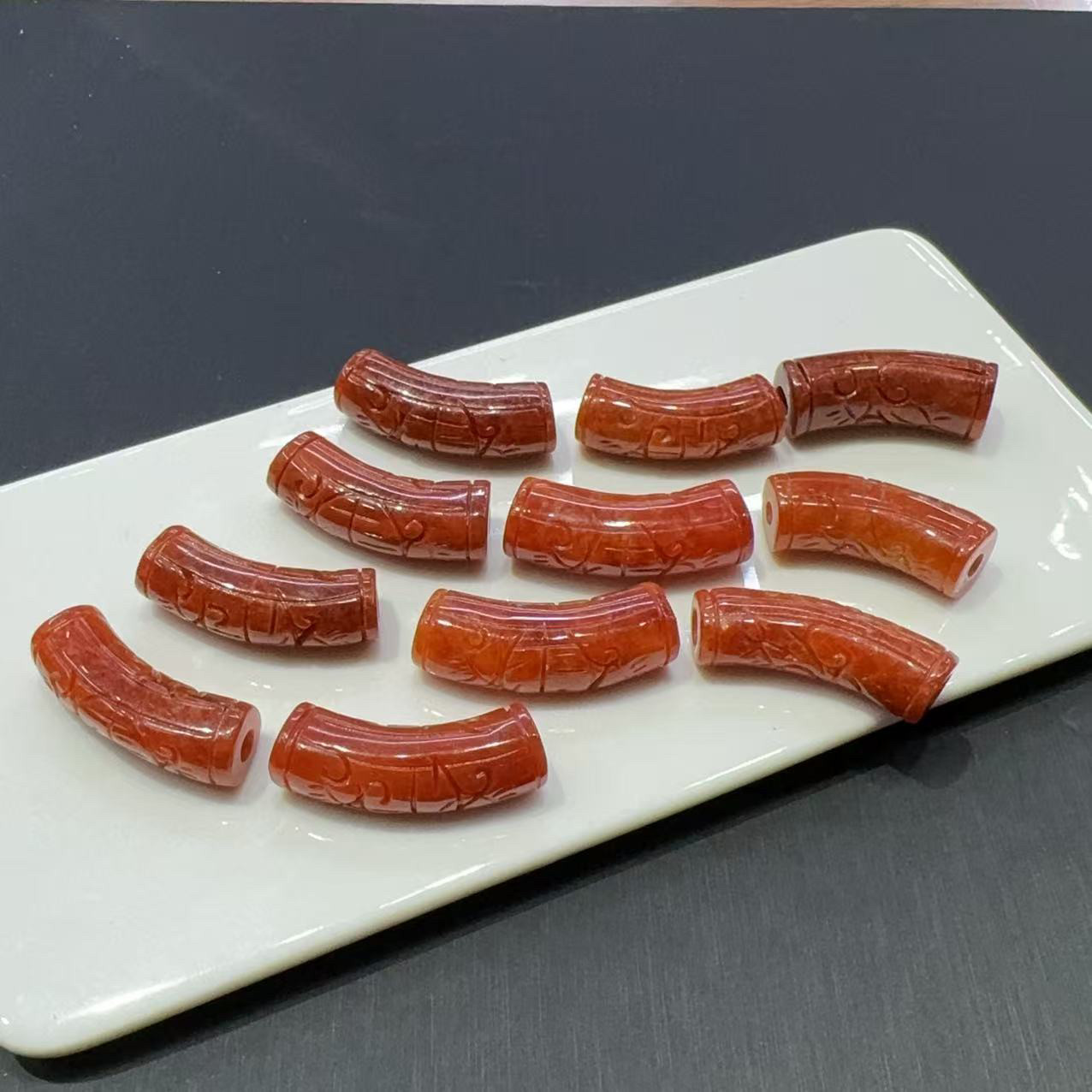 天然翡翠手牌弯管包邮diy玉石饰品吊坠配饰毛衣链弯形玉石挂件