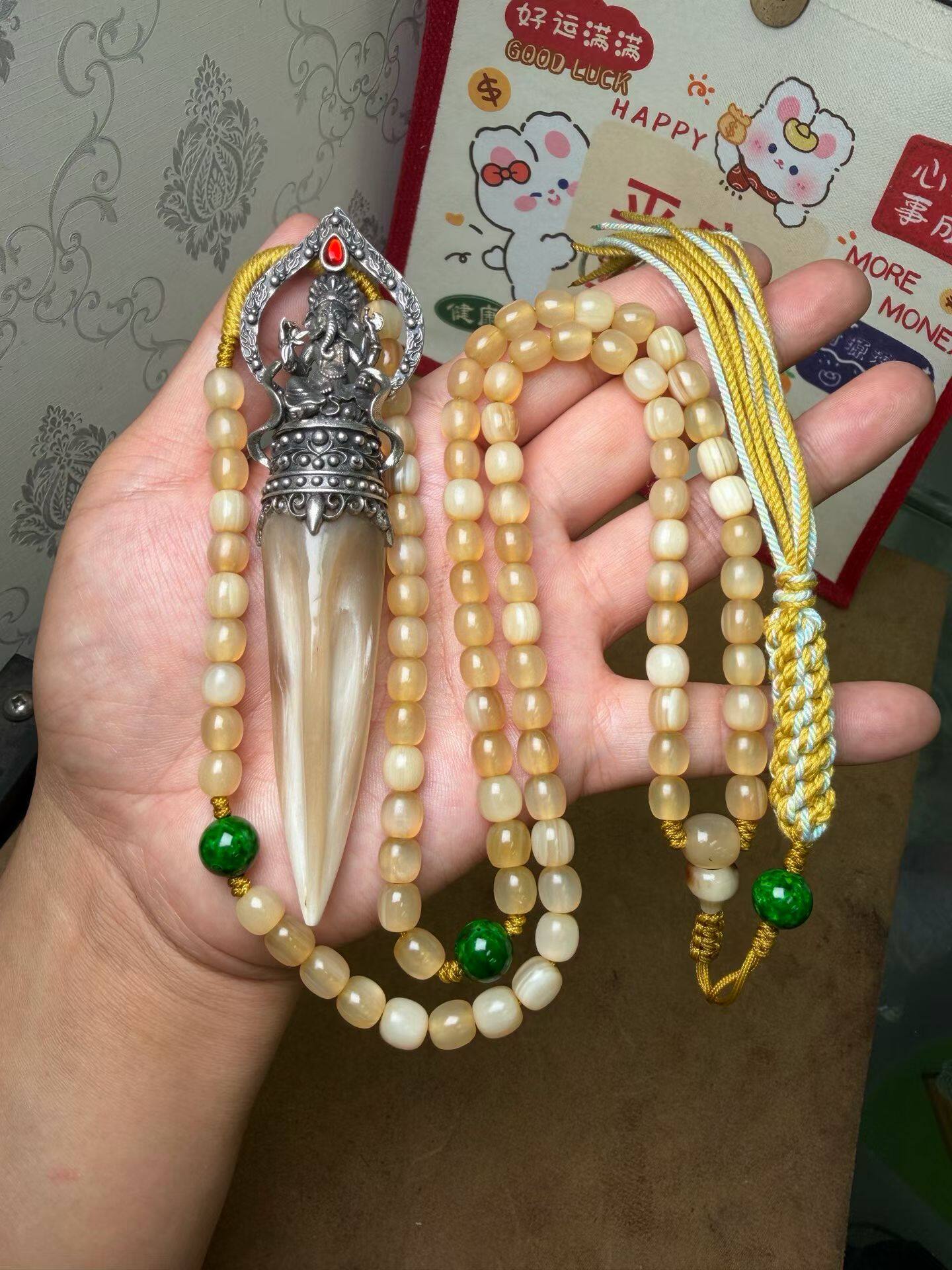 羊角项链手工diy配件材料编绳项链挂件项链串珠