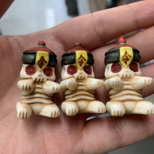 鹿角根付阿呆僵尸 手工diy配件手链串珠手绳挂件项链文玩手串配饰