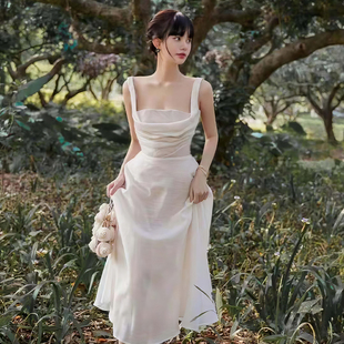 小礼服 cici越南小众品牌白色连衣裙小仙女吊带裙子设计师抹胸夏季