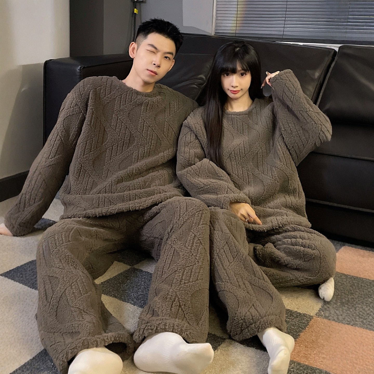 珊瑚绒情侣睡衣男女冬季2025新款加厚高级感大码法兰绒套装家居服,女士内衣/男士内衣/家居服,睡衣/家居服套装,淘宝优惠券,粉丝福利购,淘宝优惠卷