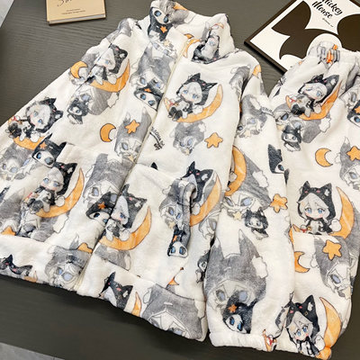 守夜人伊塔法兰绒睡衣第五人格同款男女冬季大码珊瑚绒家居服套装