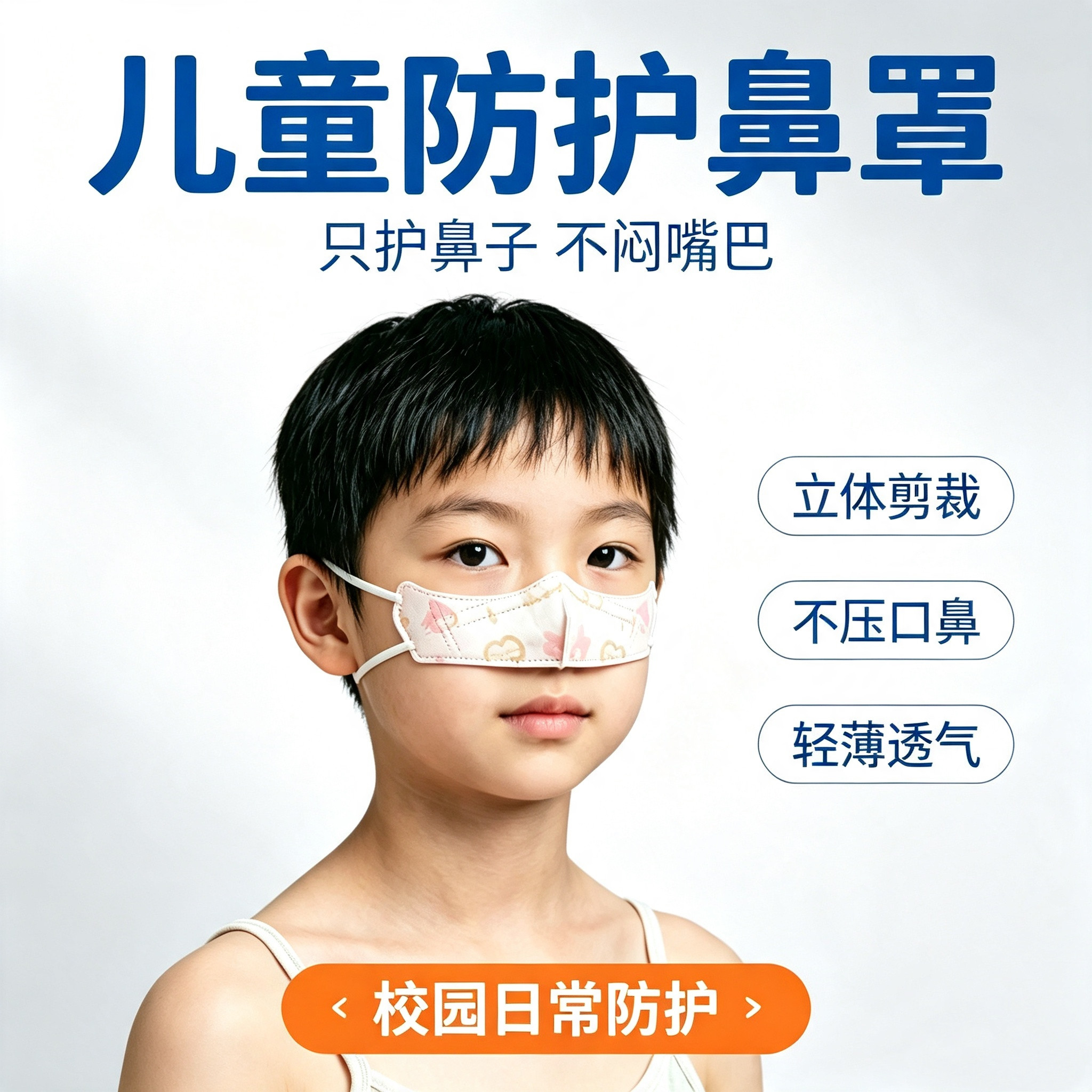 防过敏儿童鼻罩过敏性鼻焱专用可爱卡通护鼻花粉防柳絮睡觉冷空气