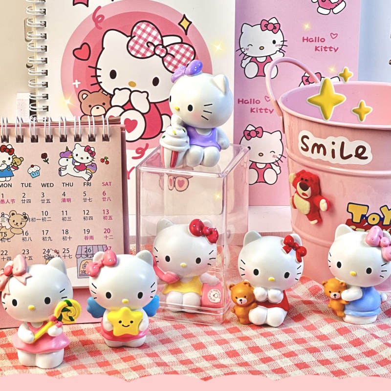 hellokitty盲盒少女心桌面车载摆件可爱公仔小礼物送闺蜜送女朋友