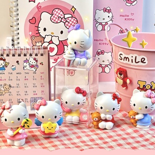 哈喽kt盲盒少女心桌面车载摆件可爱公仔小礼物送闺蜜送女朋友