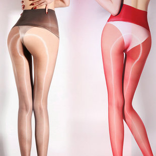 袜 极光360无缝丝袜性感女士超薄油亮丝滑圆臀纯色塑形美腿袜连裤