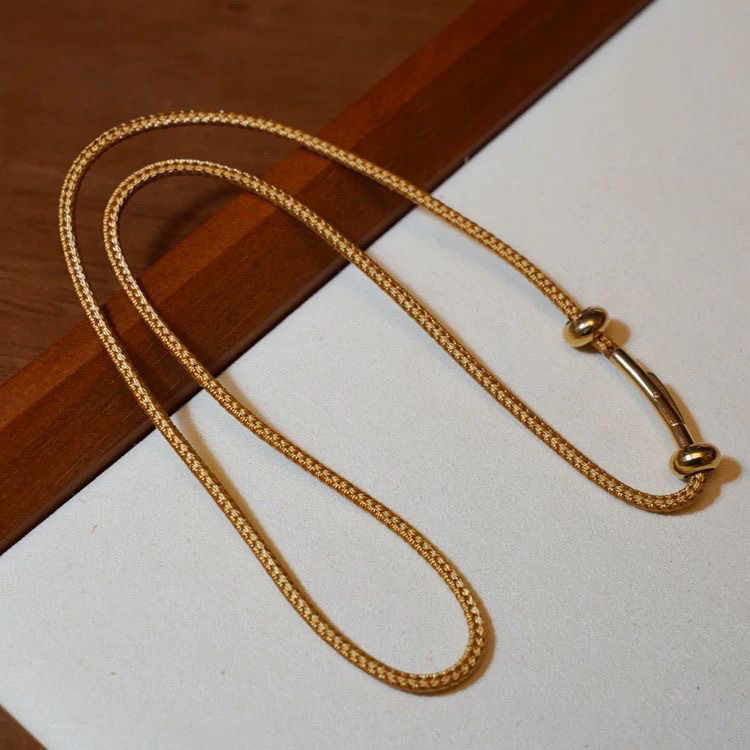金店同款黄金色项链绳子编织绳男女通用
