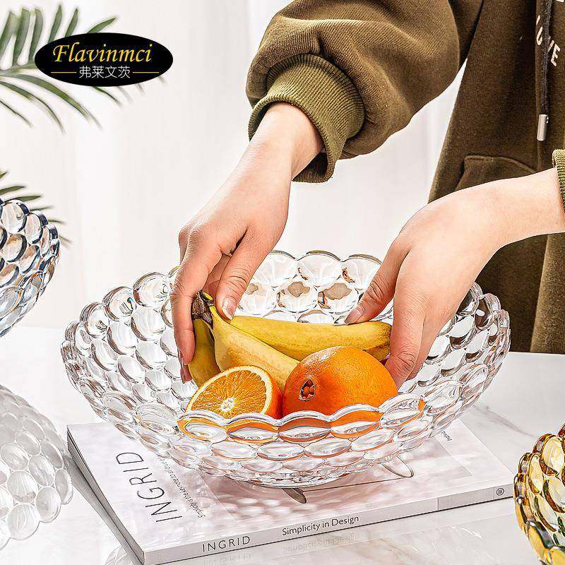 2026款水果盘彩水色果晶玻璃零食盆气泡糖果盘家干用客厅果盘大盘,餐饮具,果盆/果盘/果篮,淘宝优惠券,粉丝福利购,淘宝优惠卷