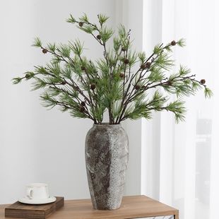 仿真柏树枝松枝崖柏枝龙柏枝插花盆景花瓶罗汉松假叶子雪杉松树枝