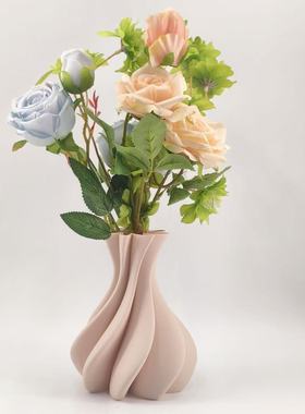 装饰花瓶摆件新款3D打印家居网红ins风塑料摆件轻奢书房客厅