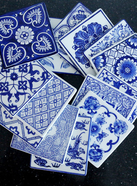 景德镇陶瓷碟杯垫青花瓷壁饰壁挂墙贴家居摆件墙饰墙面装饰品垫片