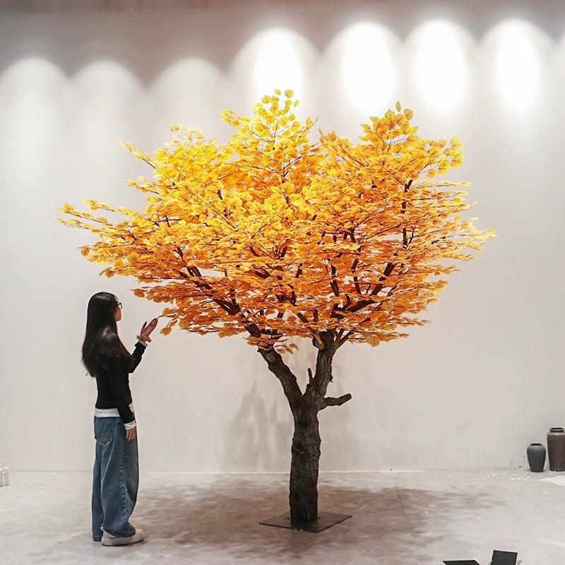 仿真胡杨树白桦树银杏树大型室内外装饰树假树许愿树橱窗造景定制