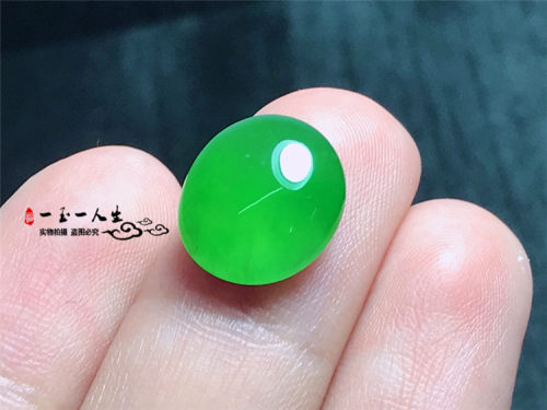 老坑冰种正阳绿戒指翡翠蛋面
