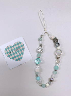 夏日海滩清新手机挂饰diy串珠ccd链条挂饰相机挂链手腕式防丢绳女