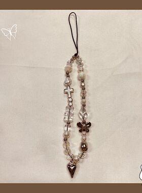 ins潮款小众电镀银蝴蝶爱心手链条壳挂绳ccd相机链挂件链