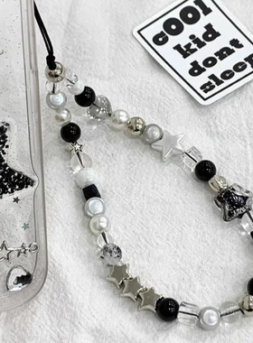 冷淡风元素-小红书同款手机挂饰手工串珠ccd挂饰相机防丢绳子ins