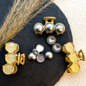 爆款 饰品配件 圆形豆豆发夹包布扣底胚空托 特价 宋锦抓夹diy底托