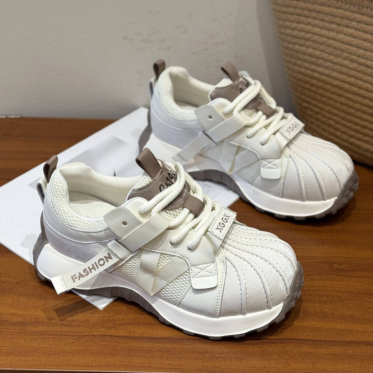 小众丑萌贝壳头厚底老爹鞋女2026春季新款复古爆款透气运动休闲鞋,女鞋,时尚休闲鞋,淘宝优惠券,粉丝福利购,淘宝优惠卷