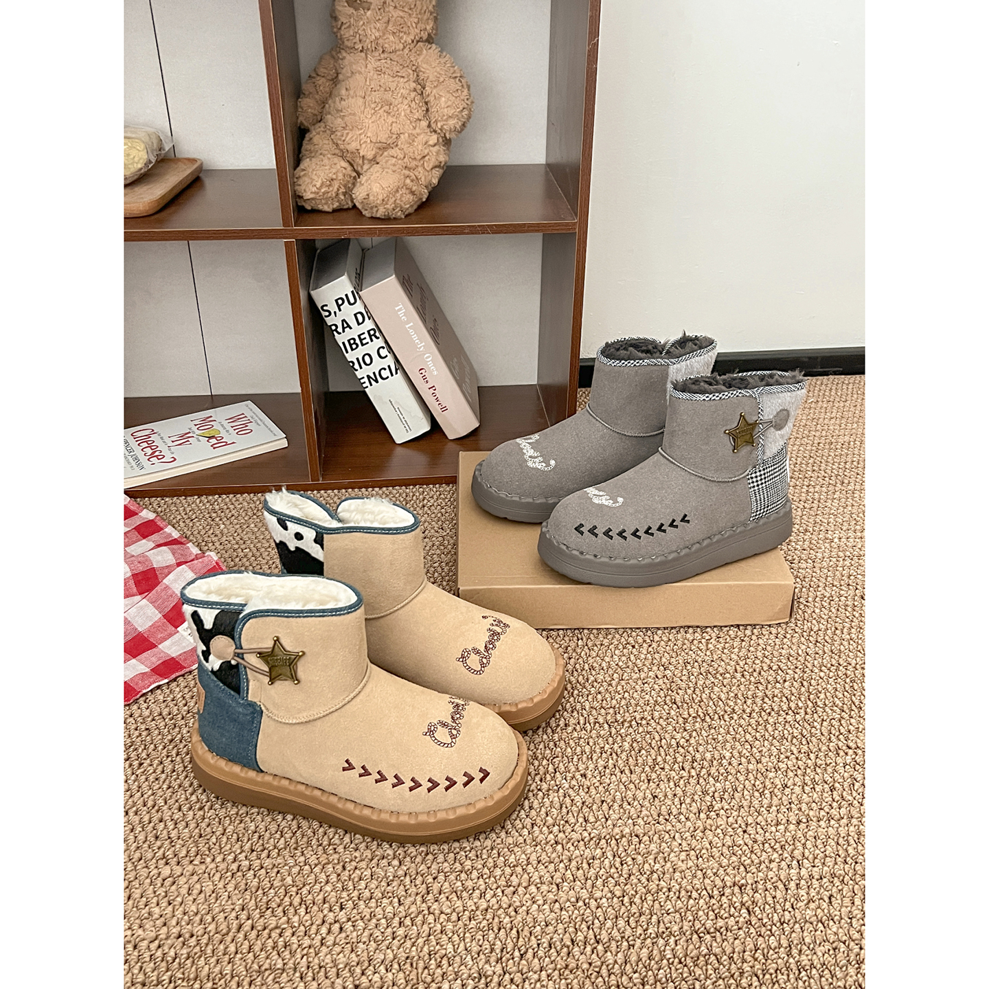 厚底防滑加绒加厚保暖雪地靴女