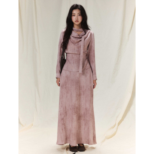 贰羊设计【苏颜】复古知识分子风禅意新中式炒色印花衬衫半裙套装