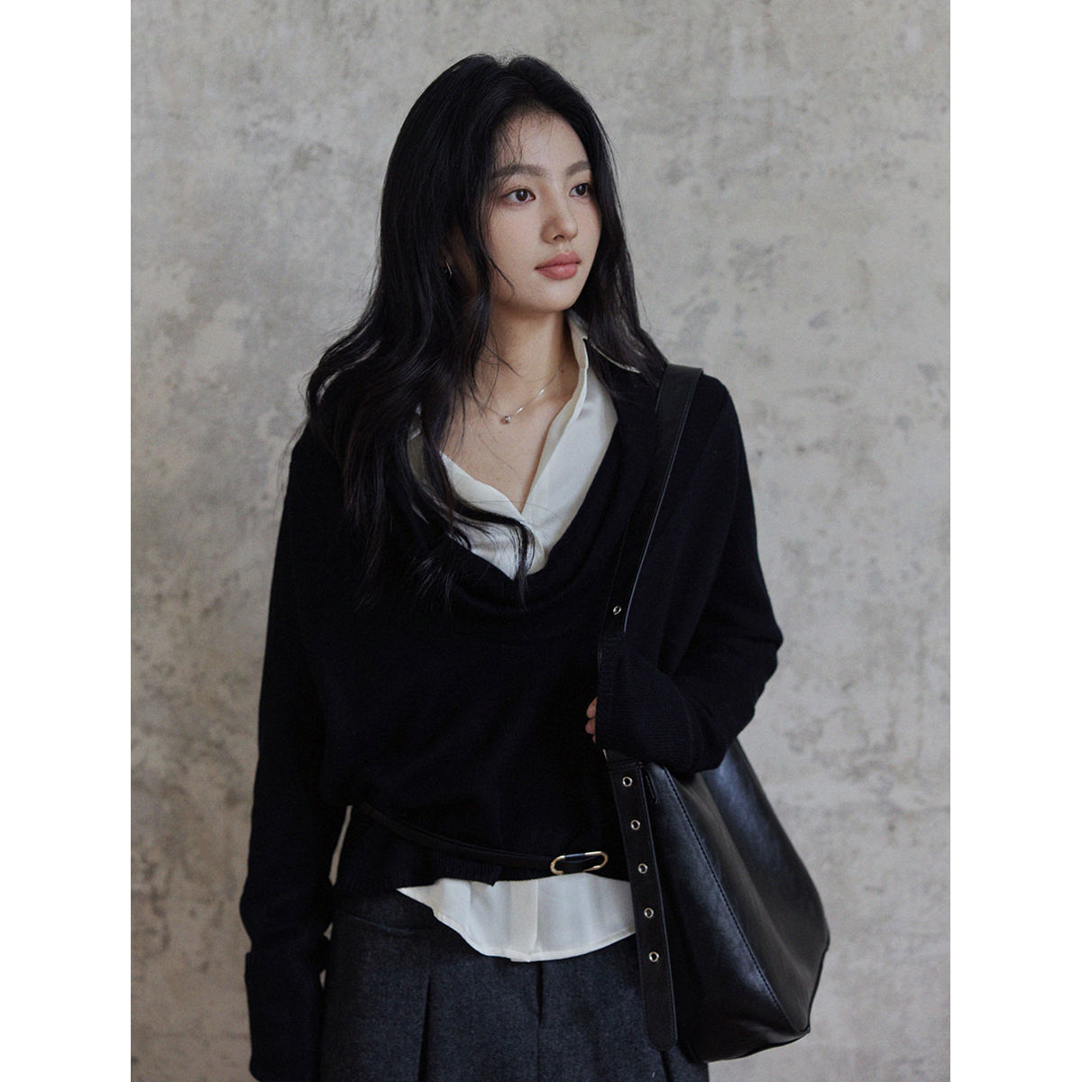 高级感气质缎面衬衫叠穿百搭