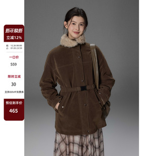 风大翻领派克服女秋冬季 复古工装 毛毛领保暖棉服 絮集 贰羊设计