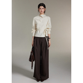 百搭直筒西裤 贰羊设计 女高腰阔腿裤 时髦通勤不易皱休闲裤 慕心