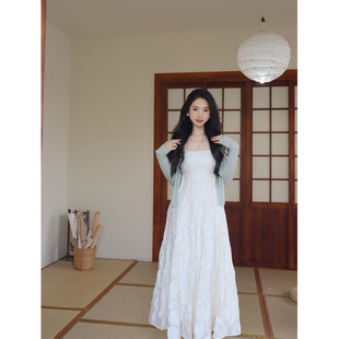 国风新中式 云溪 贰羊 禅意网纱刺绣吊带连衣裙女夏长裙 现货